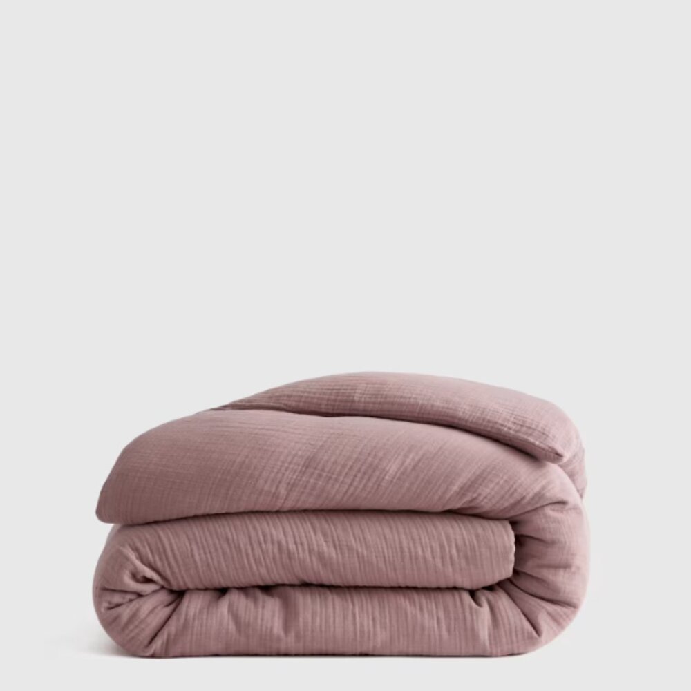 NWT Quince Organic Airy Gauze Duvet Cover Queen Fig 5⭐s OEKO-TEX Q30 Retail $130